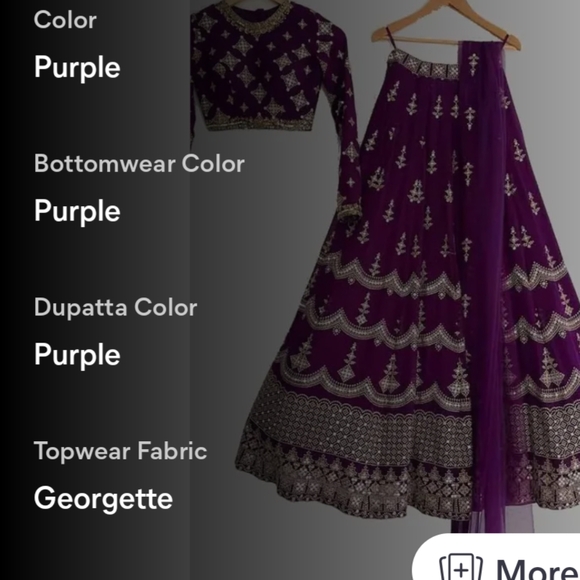 Party style Lehnga ,stitched blouse with embroidered dupatta - Picture 14 of 14